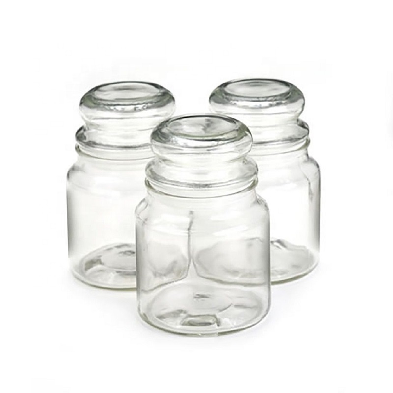 Veľkoobchod Linlang veľkoobchod 16 oz Premium Empty Glass Candle Jar s bublinou Ľud a silikónovým tesnením