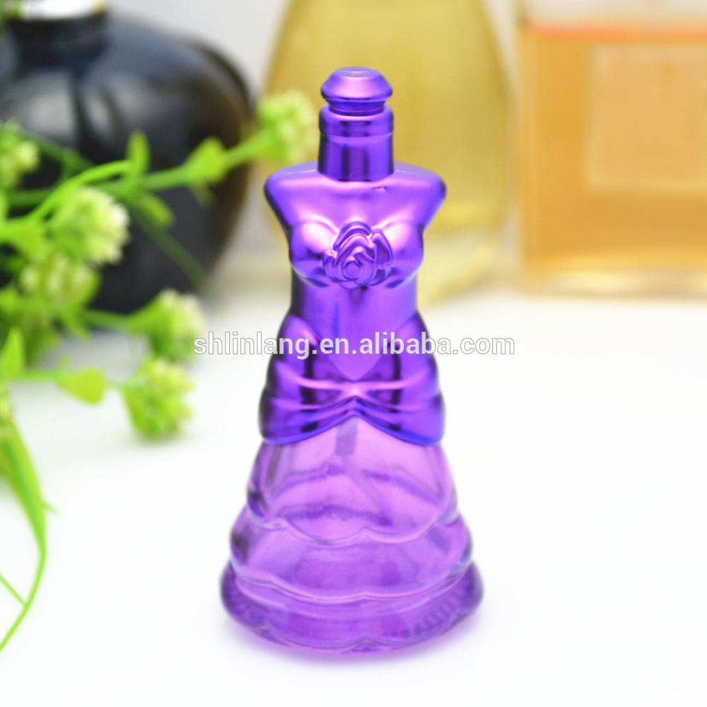 shanghai linlang Sexy Woman Shaped Refillable Glass Perfume Bottle Wholesaler