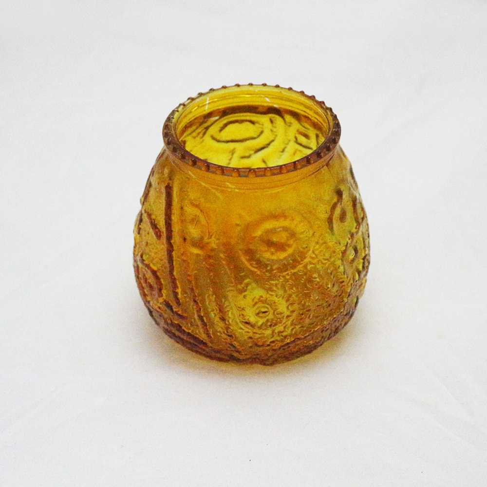 Linlang Popular Amber Glass Candle Holder Vintage glass candle holder