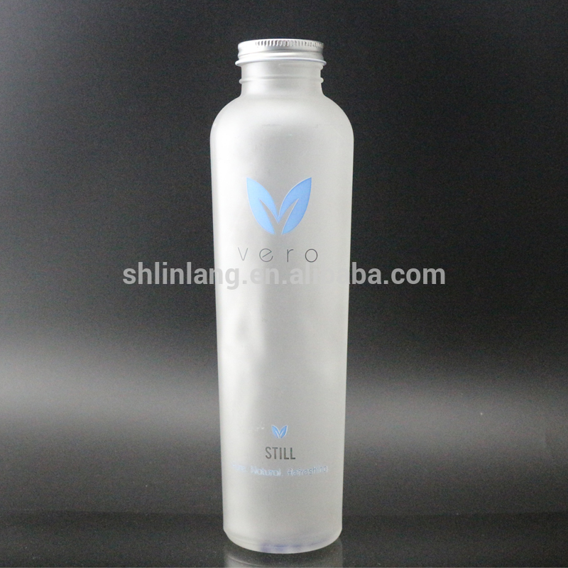 custom design frosted glass bottle for juice and beverage