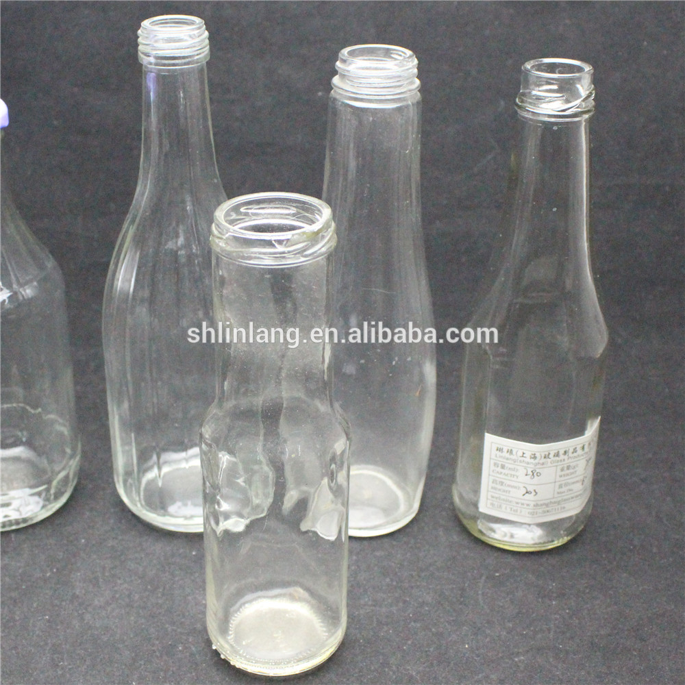 Factory wholesale 330ml 350ml hot Sauce glass bottle with screw cap