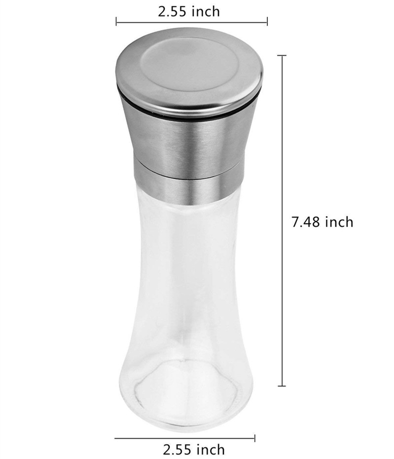 Linlang shanghai salt and pepper grinder set with stainless steel cap