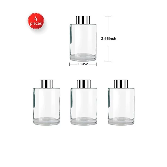 Føl Duft Glass Diffuser Flasker Diffuser Krukker med Caps 120ml 4,06 unse duft for DIY Replacement Reed Diffuser