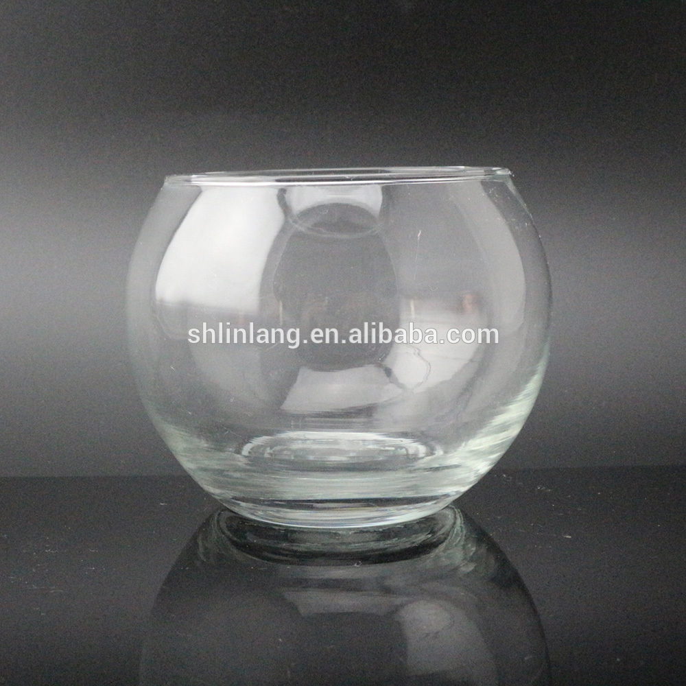 Високо качество уникална кръгла форма стъклен свещник свещ буркан
