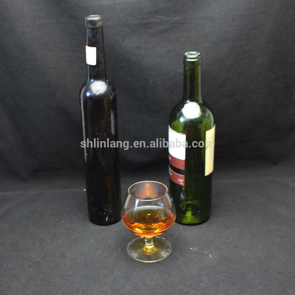 750ml nigra koloro glason botelo por vino