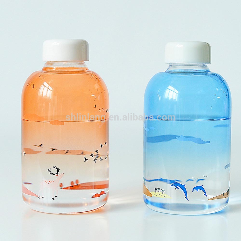 linlangホット飲料用500ミリリットル600ミリリットルガラス製ボトルを販売