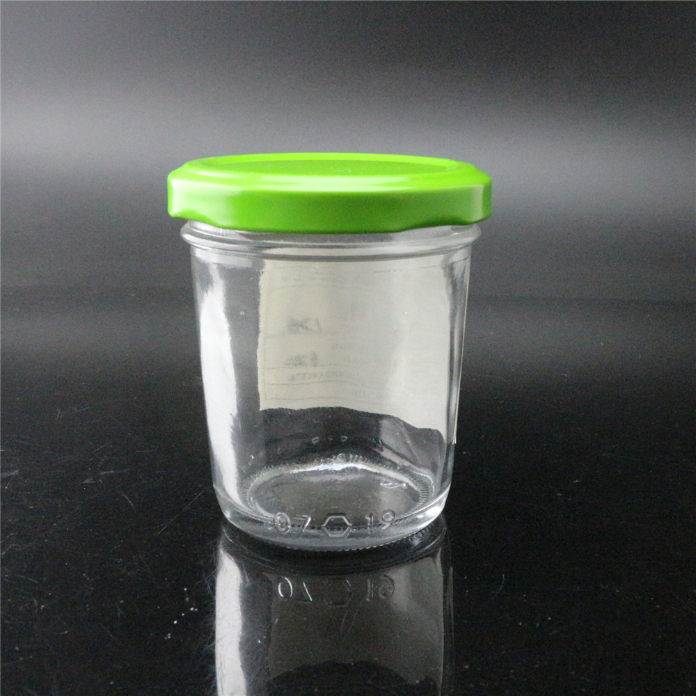 Linlang welcomed glassware products 127ml glass caviar jar with metal lid