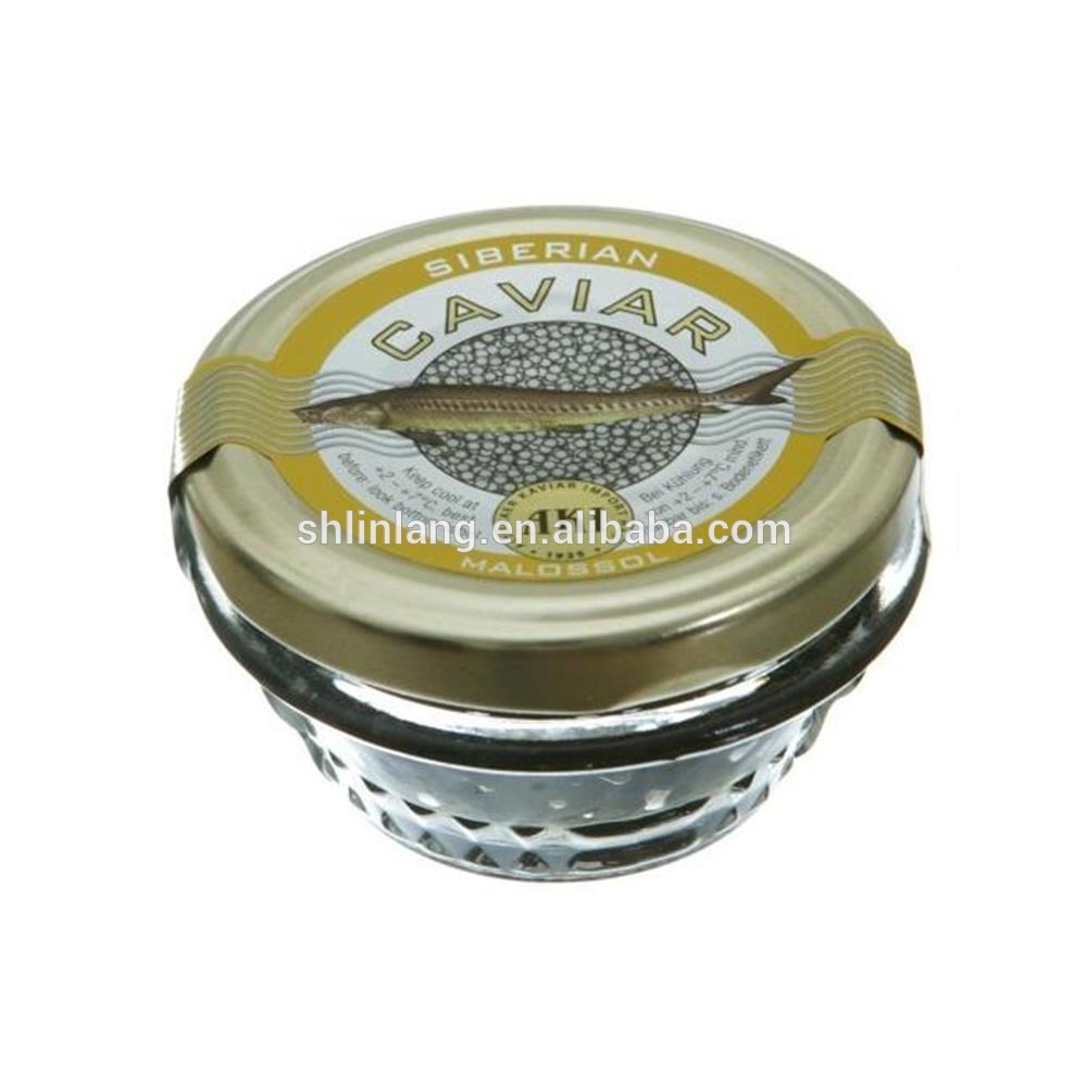 Linlang welcomed glassware products 50ml clear glass caviar jar