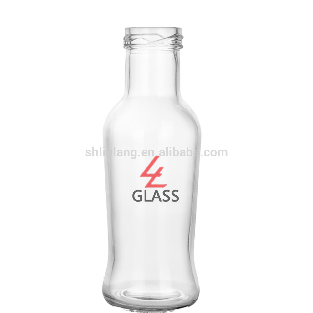Kina tillverkar skräddarsydda grossist glas frukt huice flaska dryckesflaska drink flaska med 200ml 250ml 500ml
