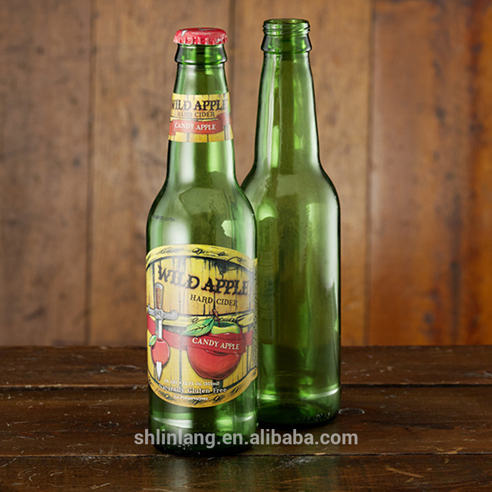 Շանհայ linlang գործարան գինը Կանաչ Մաքրել Amber Beer Bottle