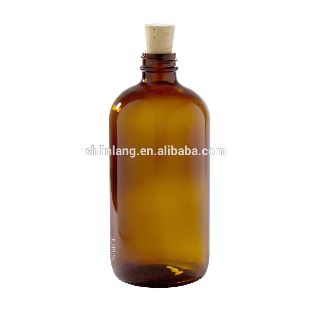 Wholesale Discount Dropper Bottle Essential Oil Glass Bottle - 1oz 2oz 3oz 4oz 5oz 6zo 8oz 16oz amber glass bottle with cork – Linlang