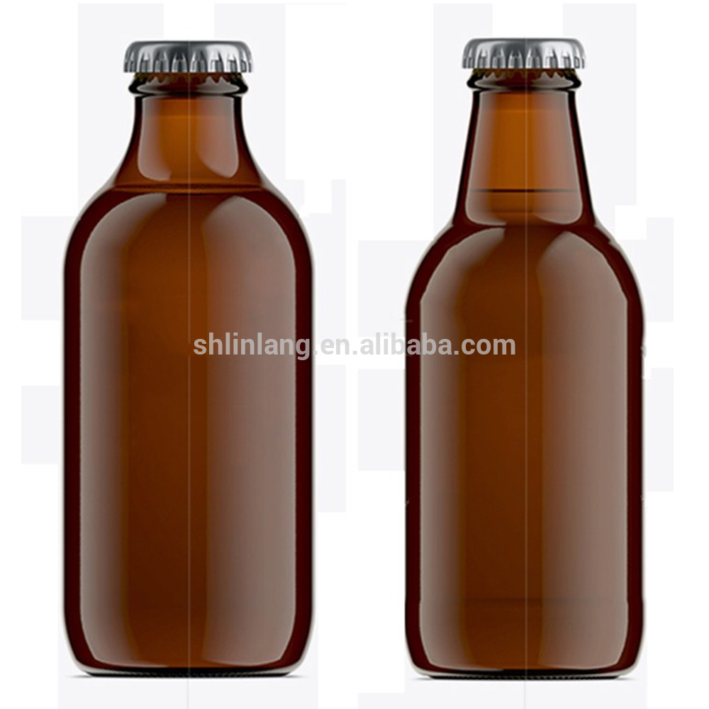 Shanghai Linlang wholesale 25cl Stubby Amber Glass Bottle For Beer