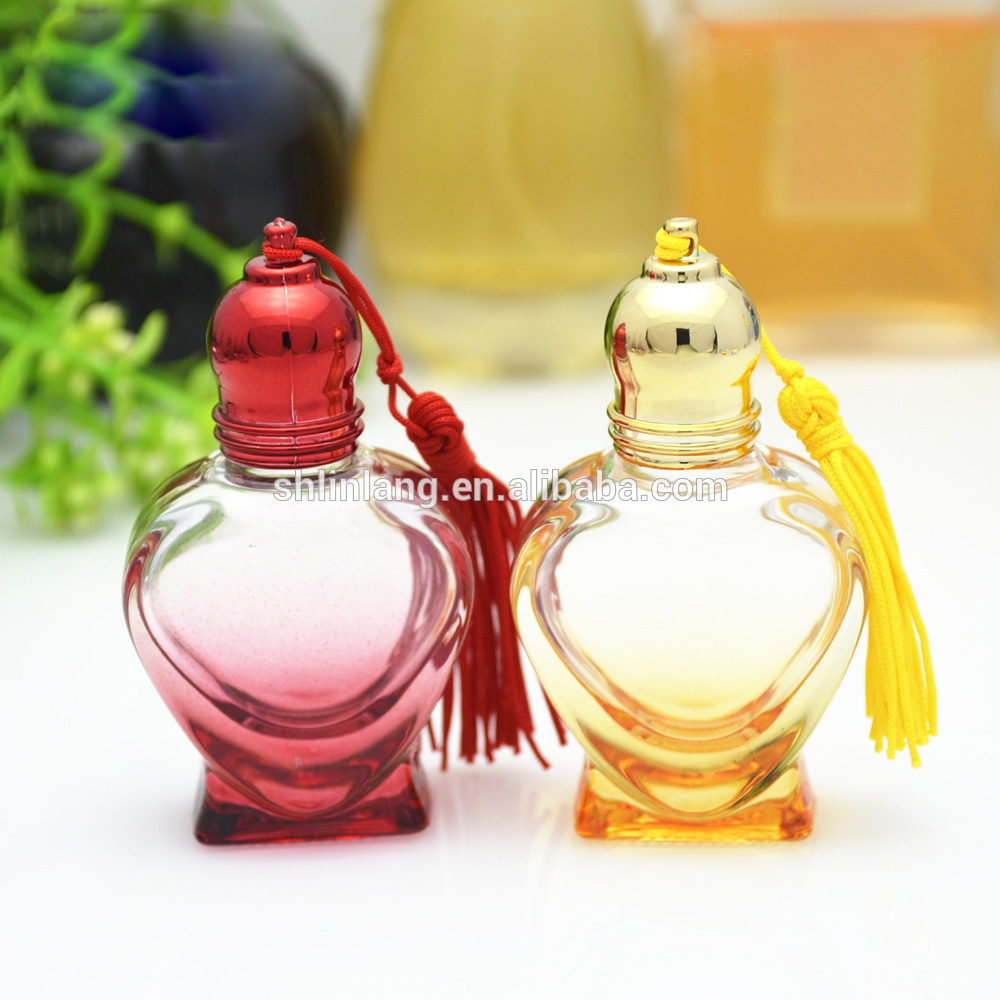 shanghai linlang Colourful heart shaped perfume glass bottle
