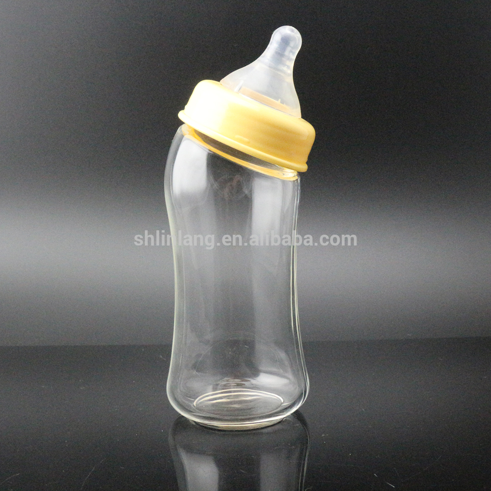 Shanghai Linlang velkoobchodní Wide-Neck dětských lahví výrobu skleněných krmení láhev