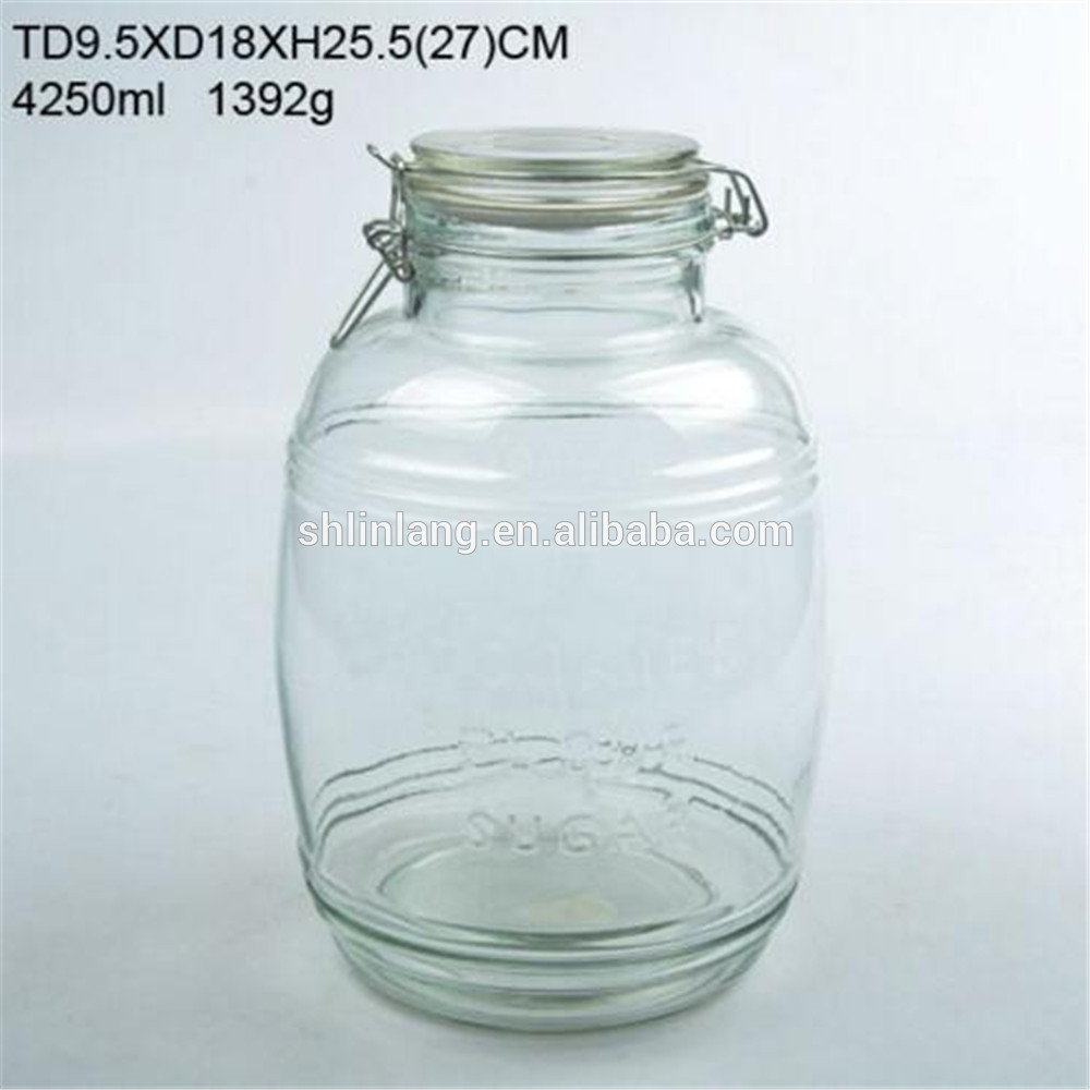Factory Free sample Amber Glass Oil Bottle - Linlang glass cookie jars – Linlang
