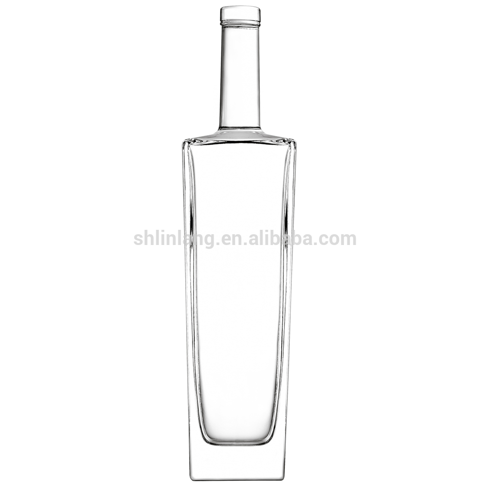 Shanghai linlang Wholesale liquor square glass bottle for vodka alcohol