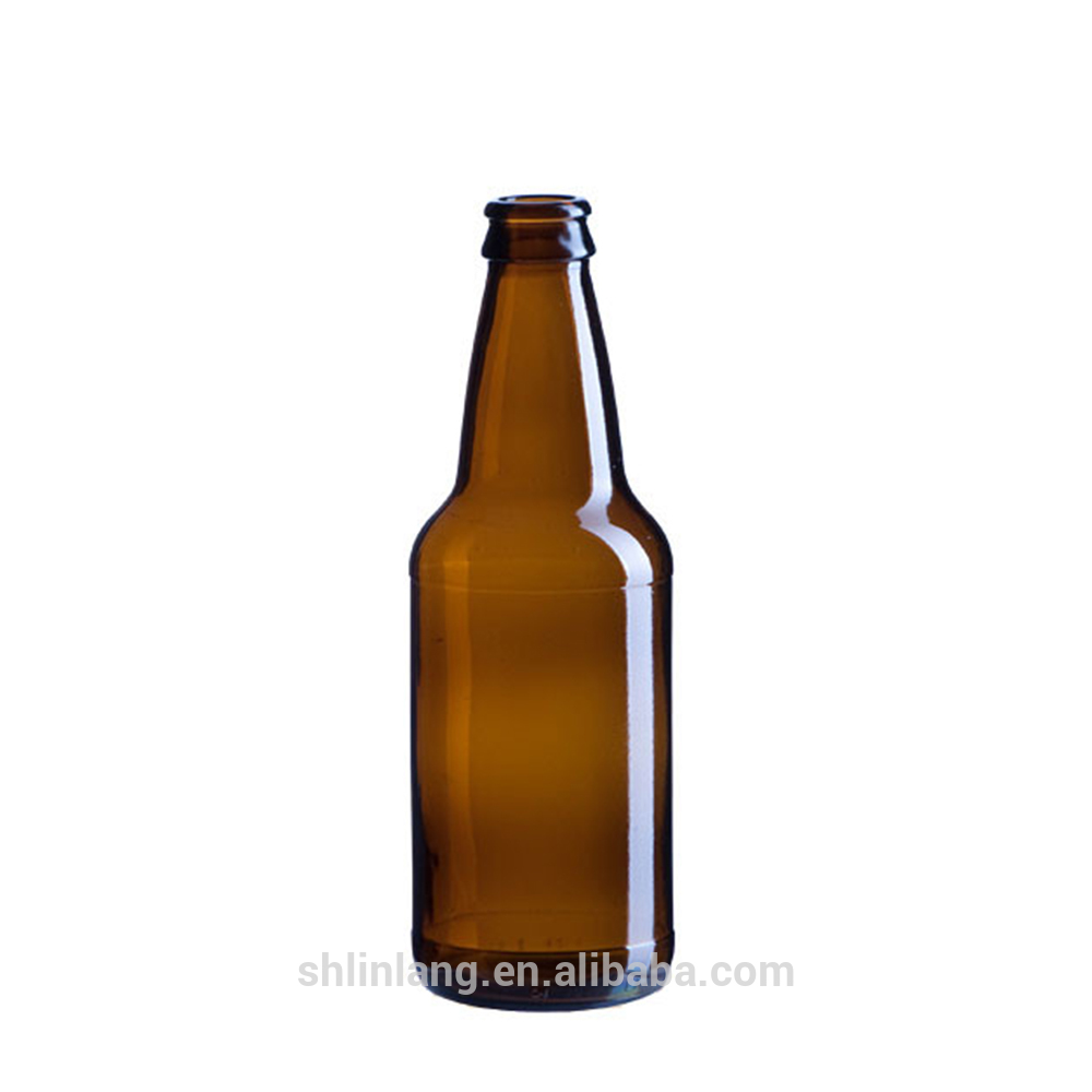 Shanghai linlang Hotsale12oz 355ml Amber Glass Beer Bottle