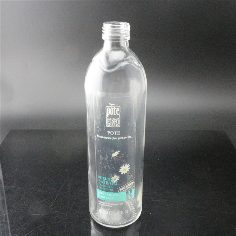 570ml glas mousserande vattenflaska med plastskruvlock för kolsyrat vatten