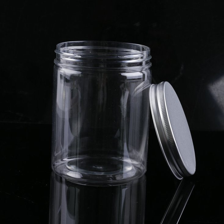 Glasskrukke beholdere med metall-lokk stor åpning 16 oz 9oz 6 oz 8 ml 4oz 12 ml 4oz rett sideglasskrukke for honning