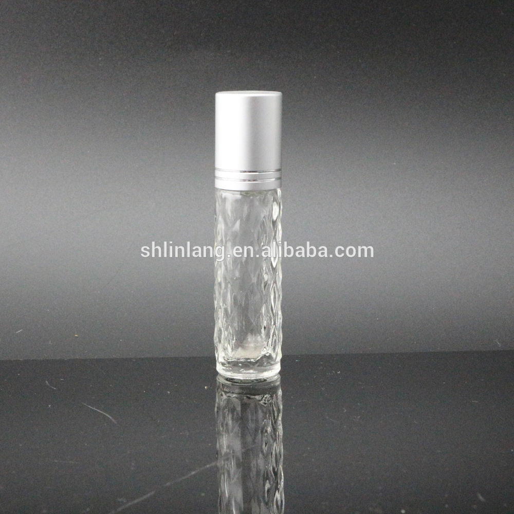 shanghai linlang stocks custom empty clear lotion glass bottle round shape glass container