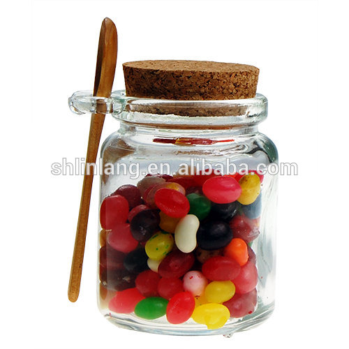 Wholesale manufacturer China suppliers wholesale glass jar with spoon clear