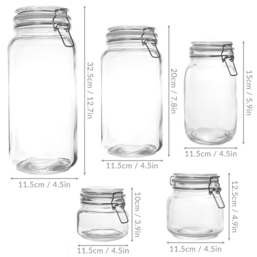 Clip Top Glass Storage Honey Glass Jar Airtight Vintage 16oz