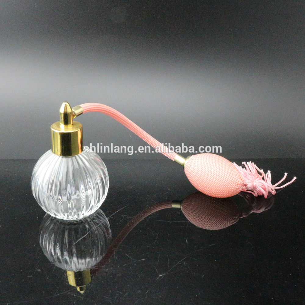 shanghai linlang special design perfume glass bottle with spray pump