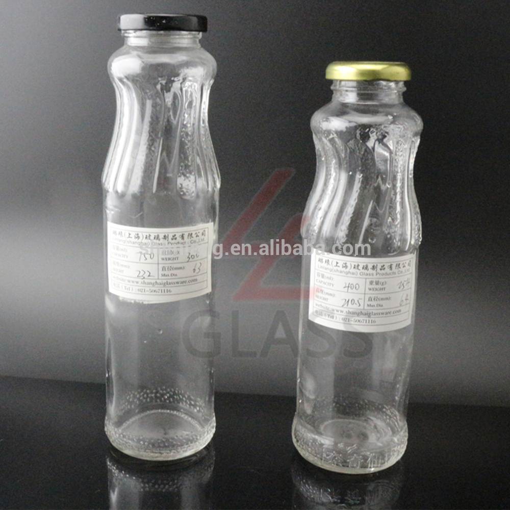 glas Sode flaska Kallpressad juice flaska 400ml 750ml