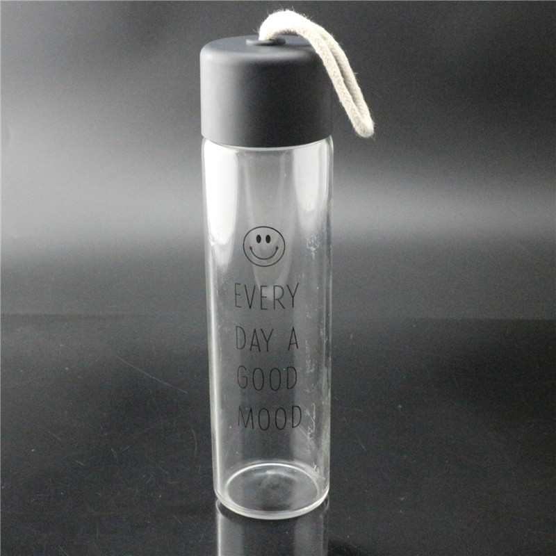 high transparent water bottle borosilicate glass 350ml