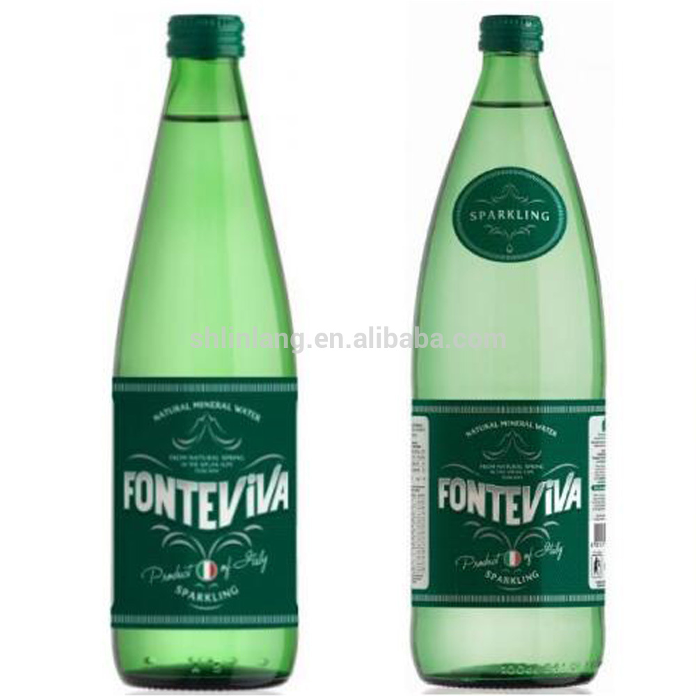 high quality green color glass bottle with ropp cap for sparkling drink