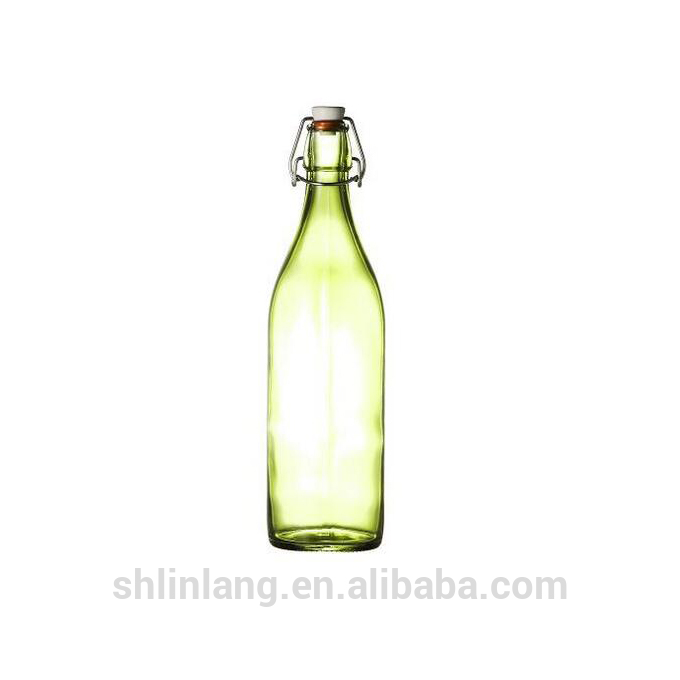 Colorful swing top glass bottle