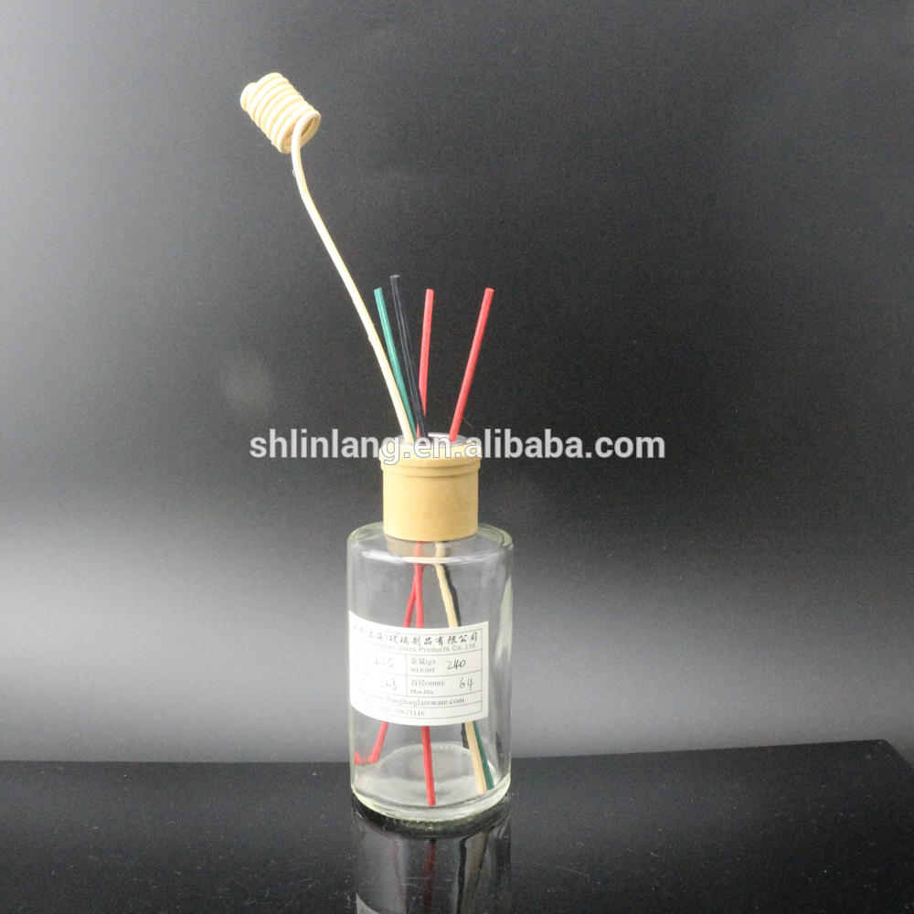 shanghai linlang Wholesale 150ml Decorative Glass Bottle Home Fragrance Reed Diffuser bi stick Rattan