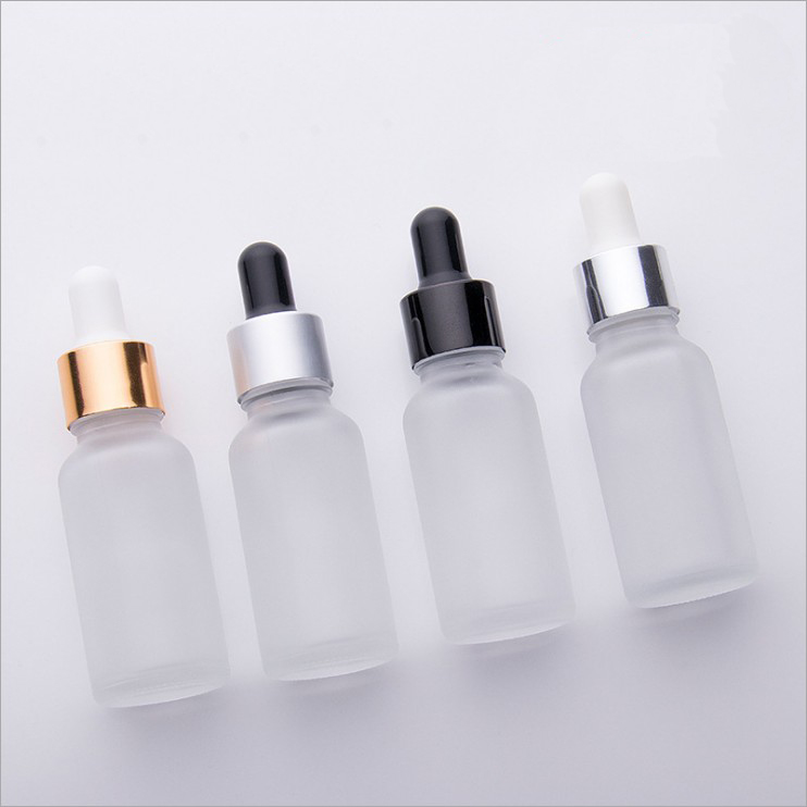 20ml Clear Frosted Electronic Cigarette Oil Glass Bottles e liquid bottle Essential oil bottle With Droppers
