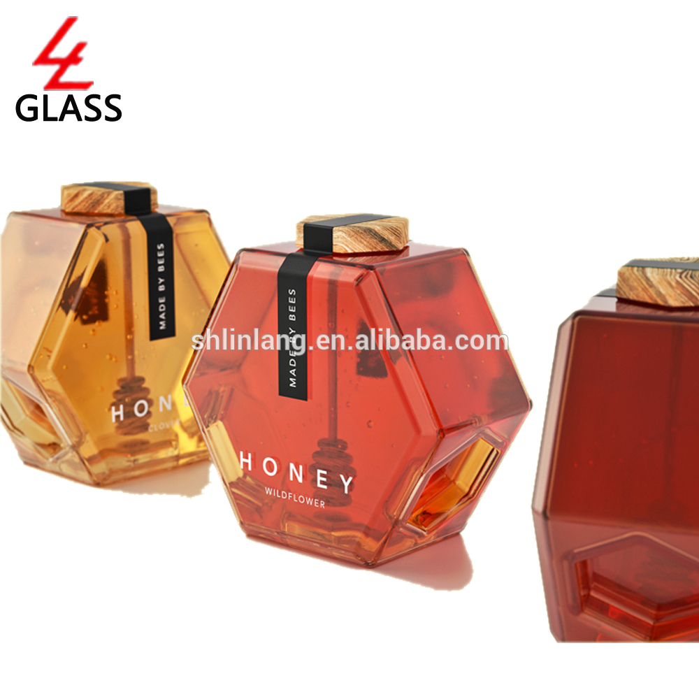 OEM Manufacturer Fancy Bottles And Jars - shanghai linlang Square glass honey jar with black metal lid glass jar – Linlang