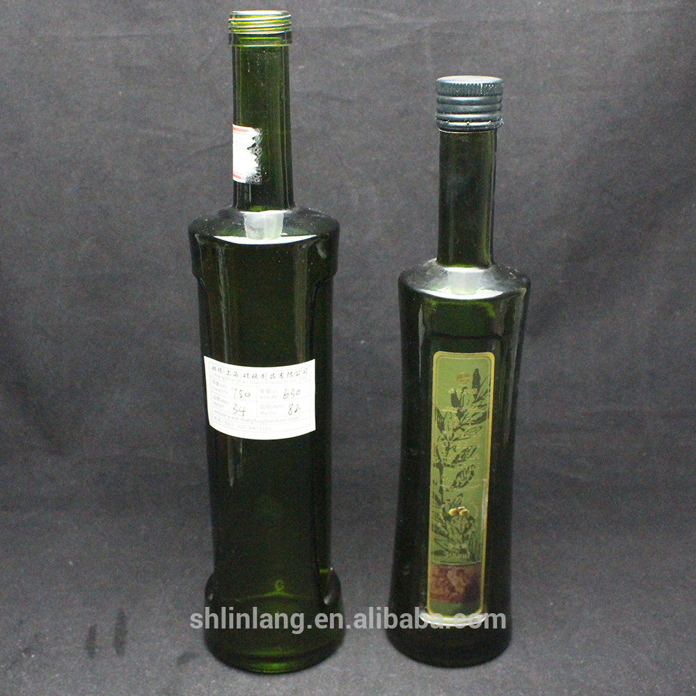 Shanghai linlang factory price Retro shape round olive oil bottle