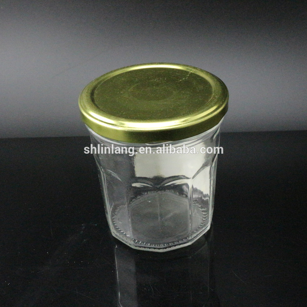 Factory wholesale Glass Candle Tumblers - shanghai linlang Hot Selling Tapered Honey Glass Jar With Metal Lid Wholesale – Linlang