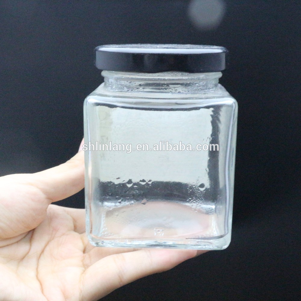 New Heavy Anchor Hocking Stackable Square Air Tight Glass Bottle Canisters Container Jars 90ml 240ml