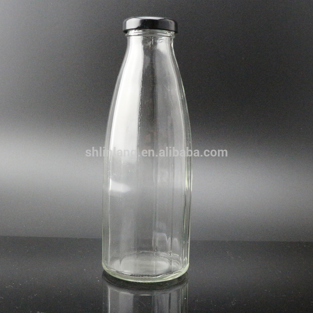 Fixed Competitive Price Factory Glass Candle Cup - China imported 14oz glass juice bottle 420ml – Linlang
