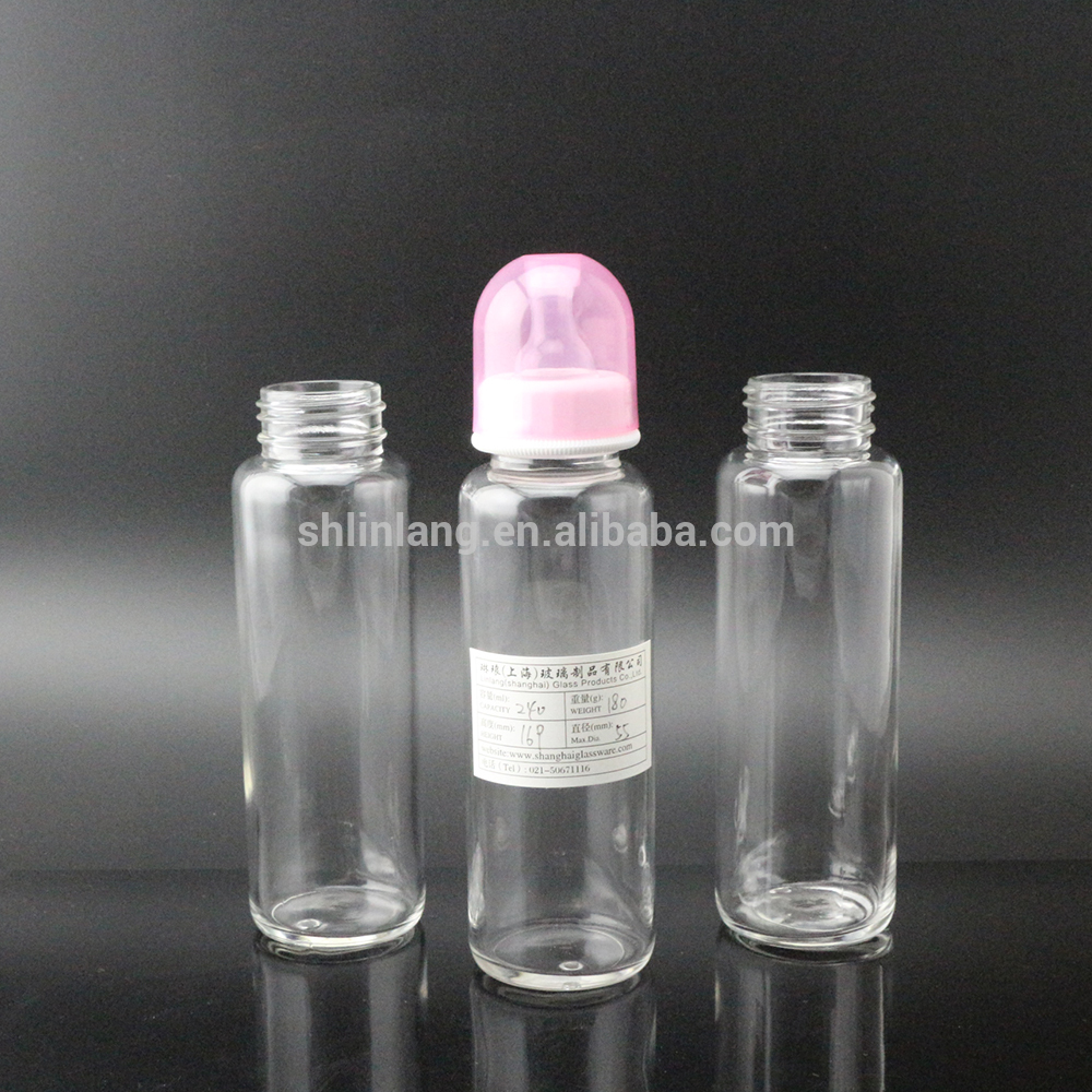 Shanghai Linlang Wholesale Soft Silicone Nipple Portable bpa free baby glass bottle