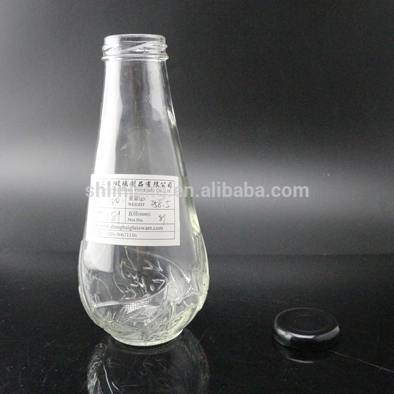 vidrio de 380 ml diseño personalizado utilización botella de bebida