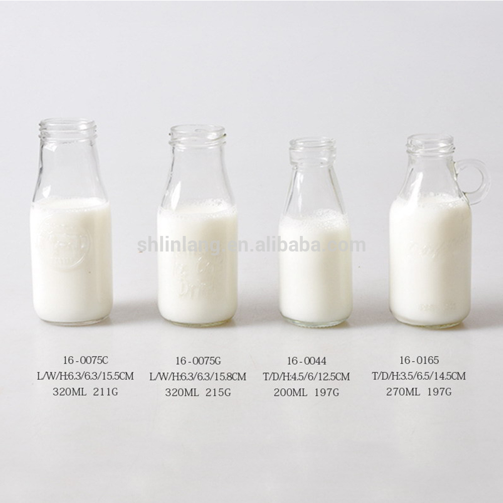 Shanghai linlang Factory Direct Sale Clear Drinking Glass Bottle For Beverage Milk Juice