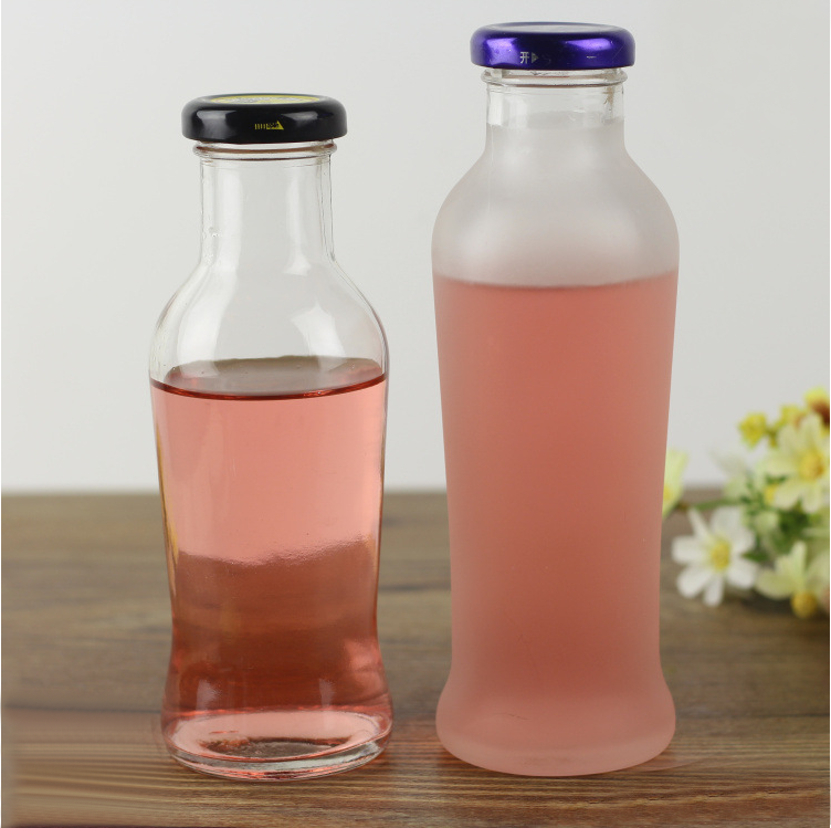 280ml 330ml Empty Frosted Glass Juice Bottle beverage bottle design with Lug Caps