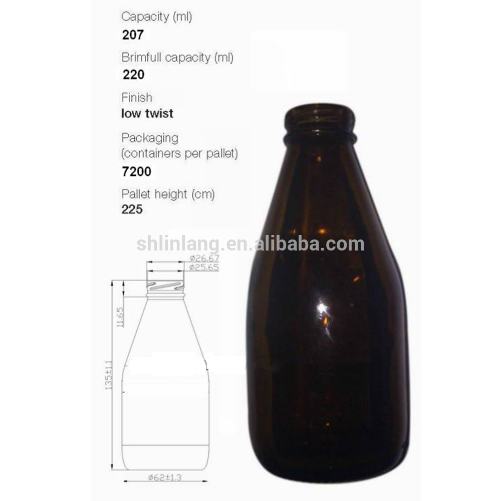 Shanghai Linlang Wholesale 7 oz Twist off finish Stubby Beer Glass Bottles