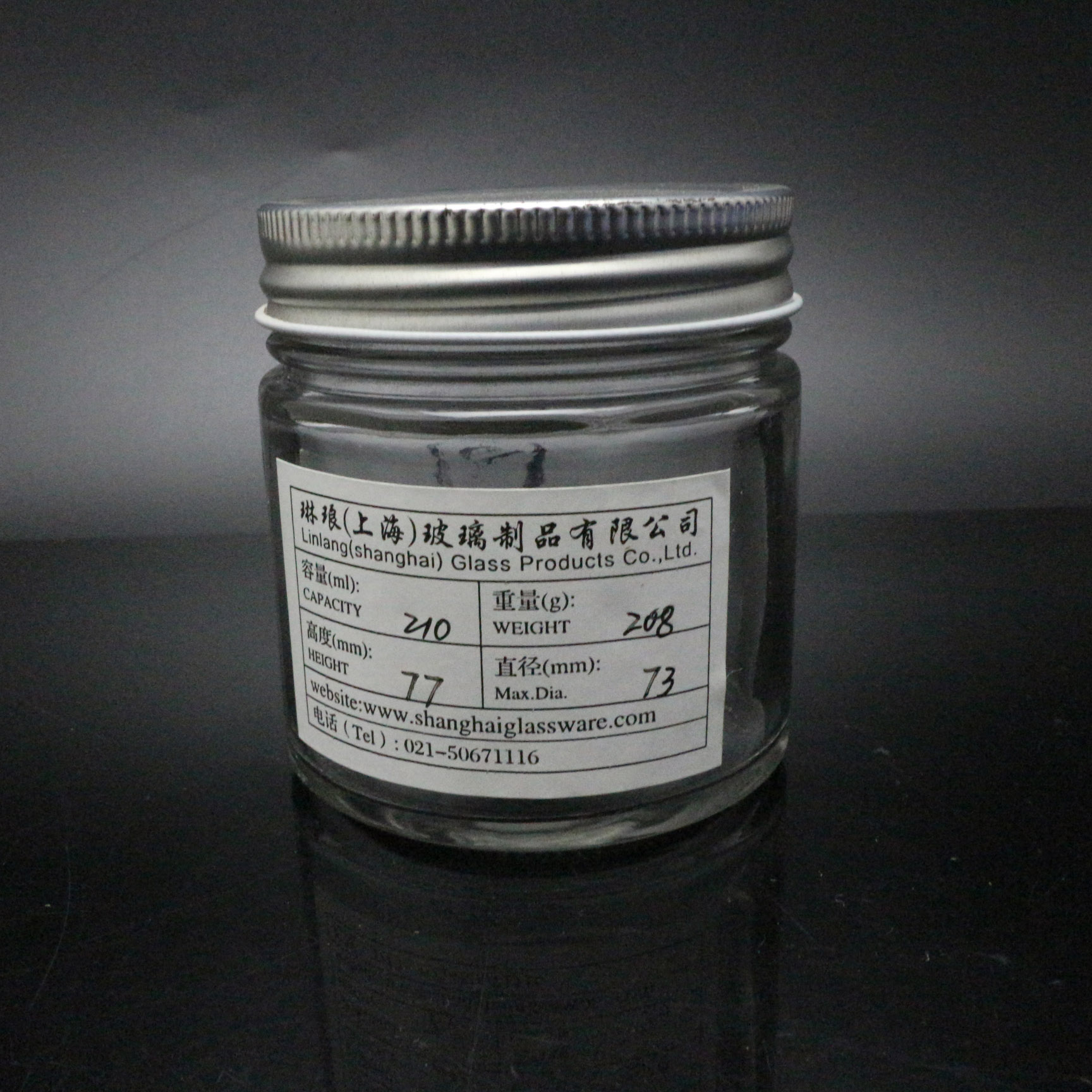 Clear 250ML 8.5oz Kosong Kaca Kosmetik Bubuk Botol Madu Jar Pot Dengan Tutup Masker Krim Wadah DIY
