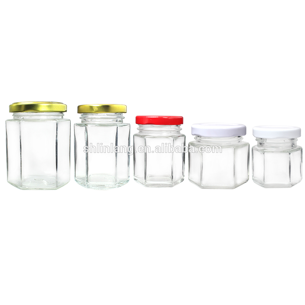 shanghai linlang wholesale honey jars glass hexagonal 45ml 85 ml 100 ml 180ml 280ml 380ml 730ml