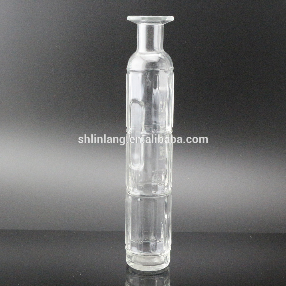 Renewable Design for 10ml Roller Glass Bottle - Tall Embossed Flower Bottle Long Glass Vase – Linlang