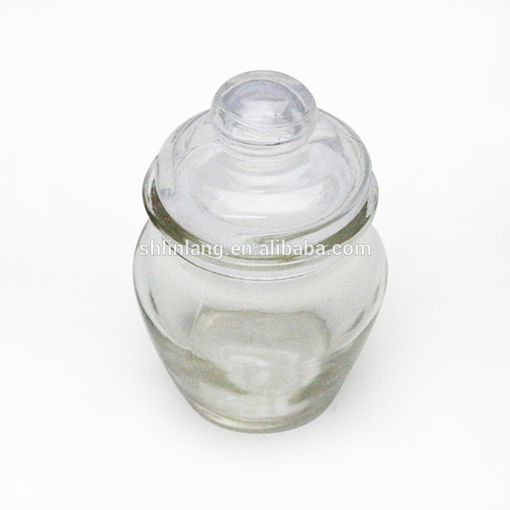 蓋との明確な丸いガラスのキャンドルホルダーキャンドルの瓶