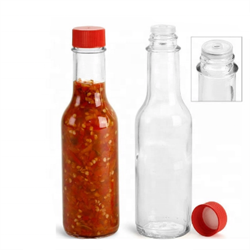 Linlang shanghai offre spéciale bouteille en verre premium de qualité alimentaire sauce piquante 5 onces bouteilles de sauce piquante bouteille de sauce piquante 200 ml