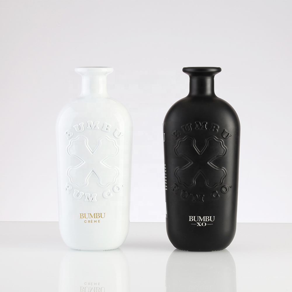 Shanghai SUBO alta calidad negro mate 750ml botellas de vidrio al por mayor para licor