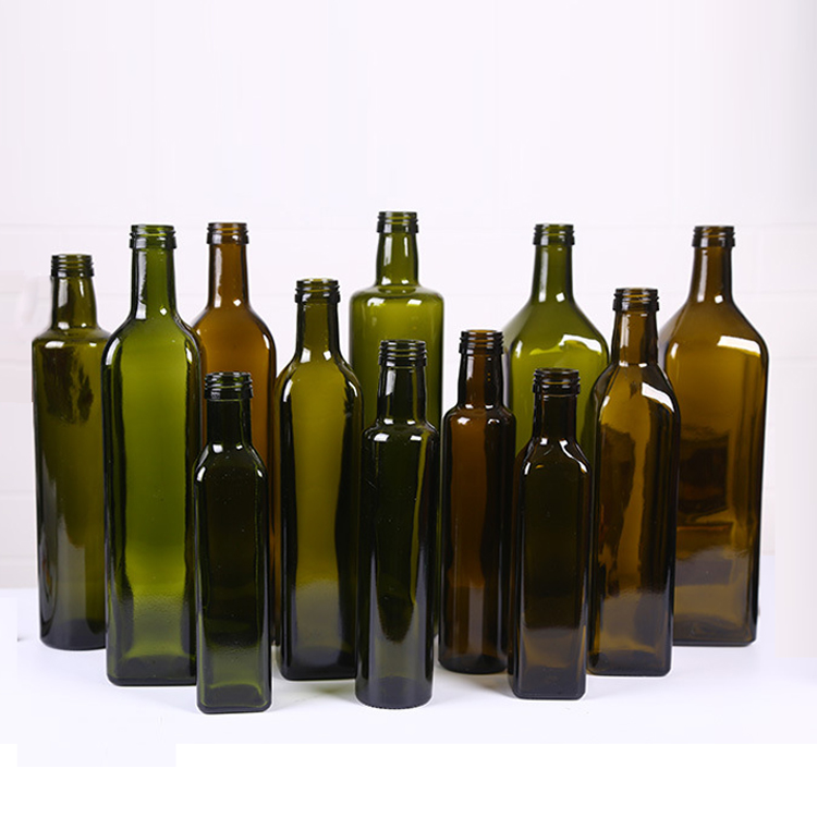 375ml 500ml 750ml 1000ml Botella de vidrio para aceite de oliva Color oscuro